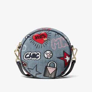 Canteen Embroidered Denim Crossbody Bag