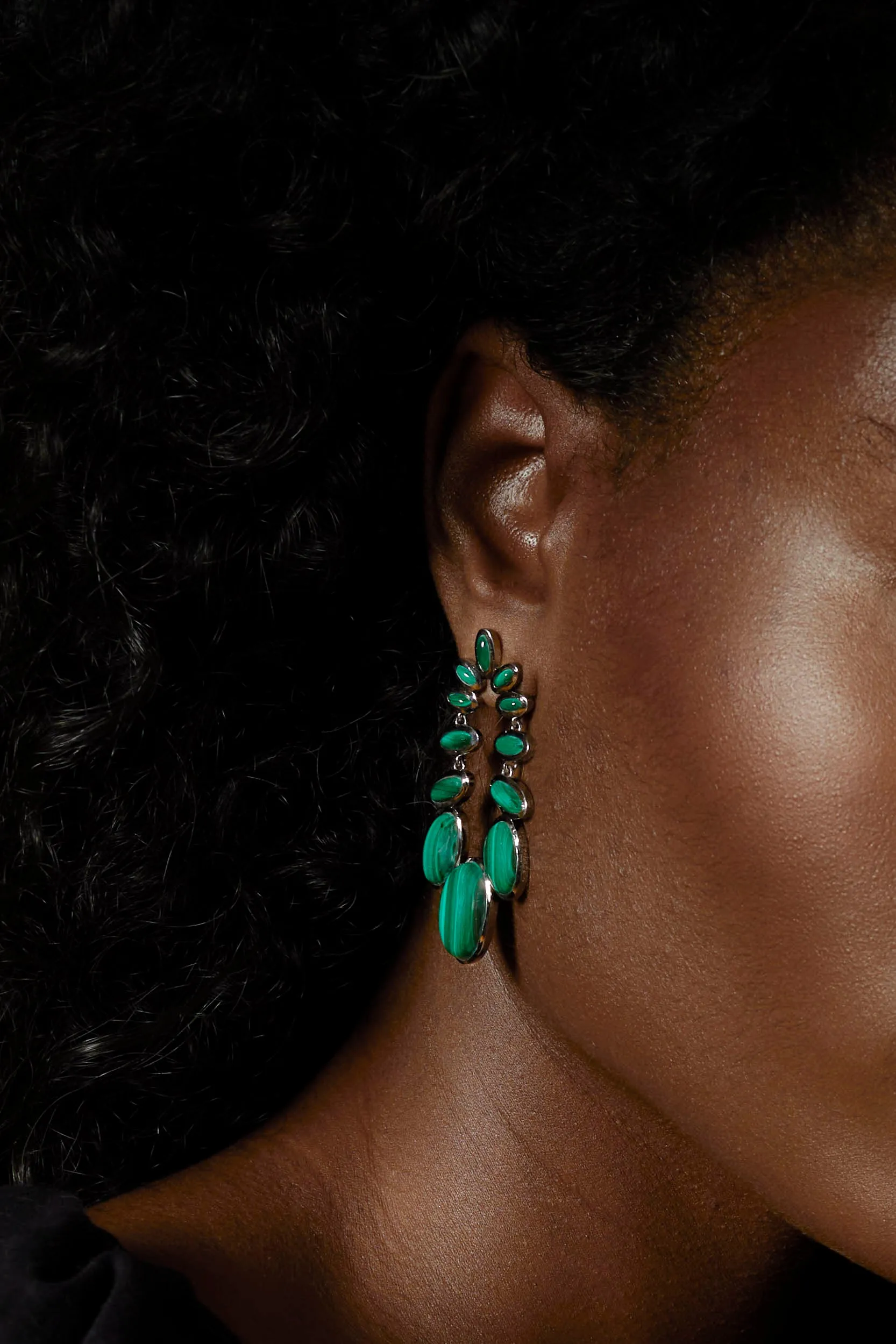 Cascade Earrings - Malachite