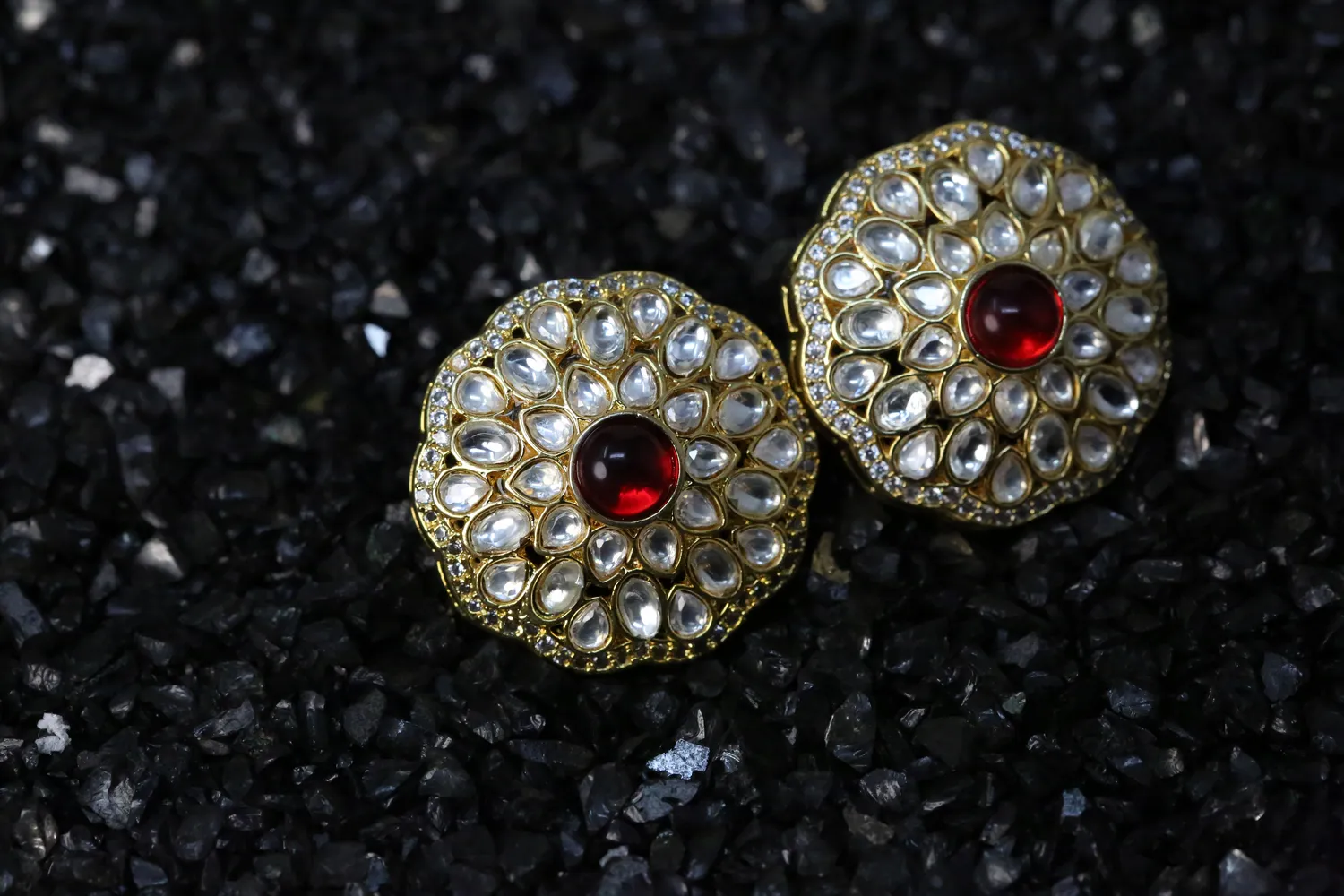 Cassia Kundan Statement Studs