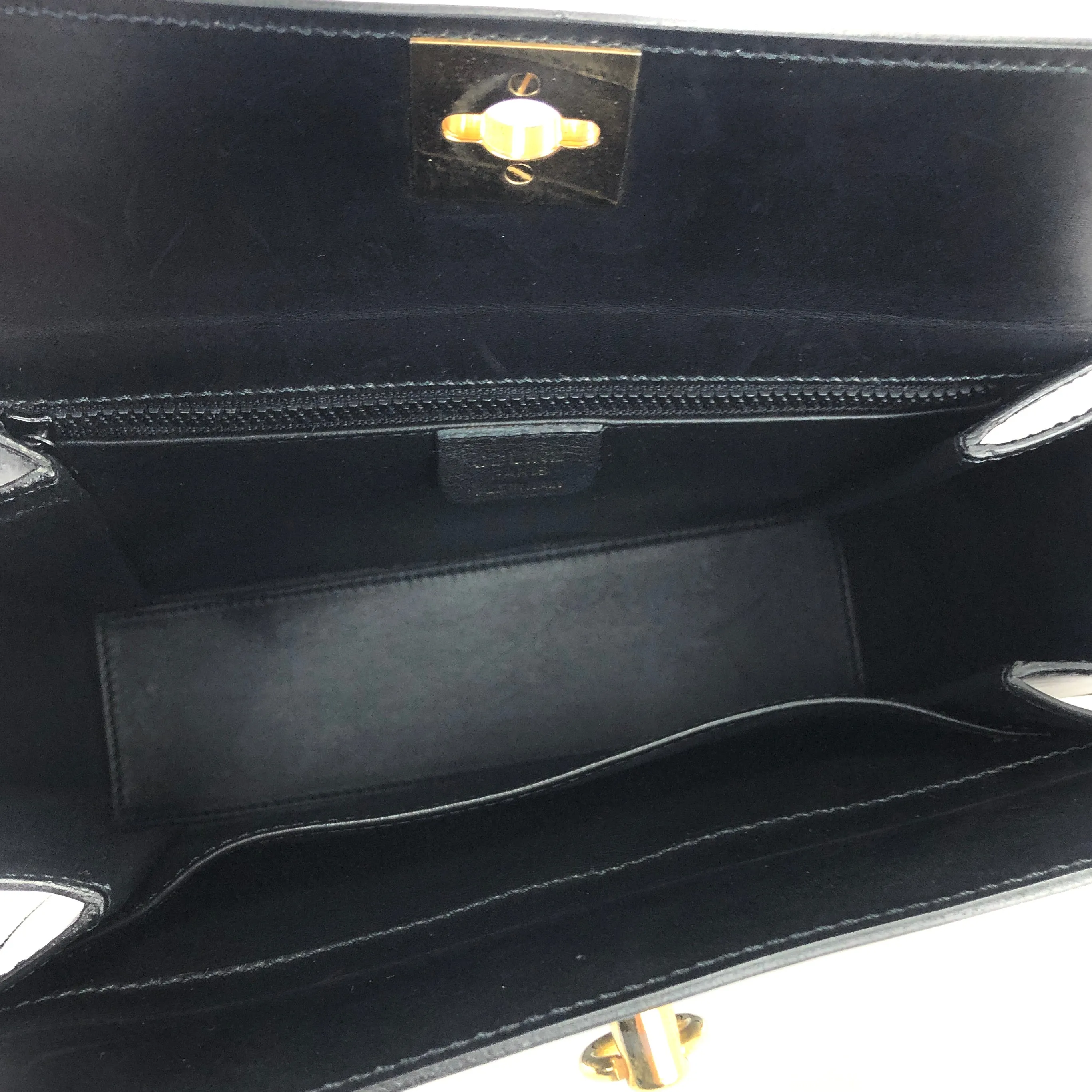 CELINE Gancini Crossbody Box Shoulder bag Black Vintage Old Celine w6vekz