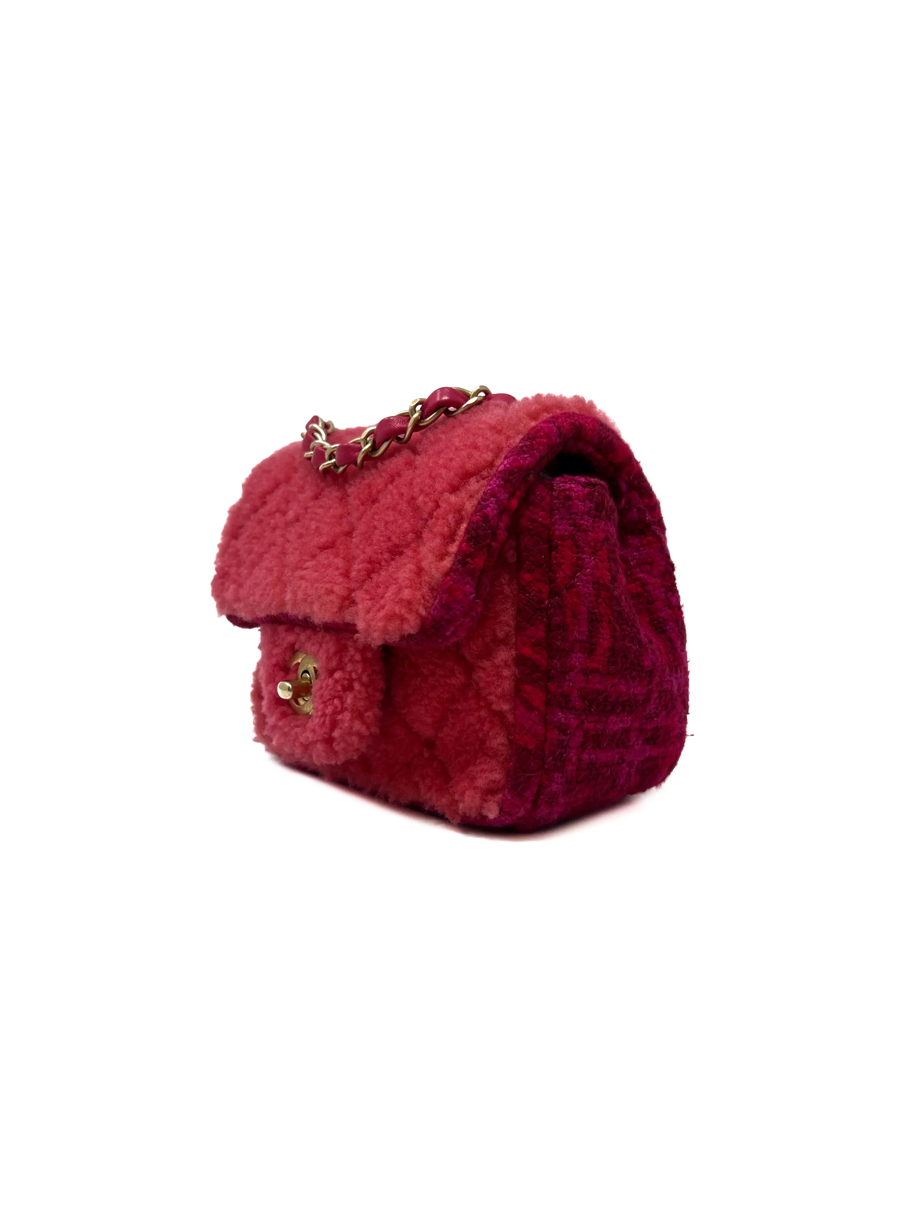 Chanel '20A SM Shearling Tweed Bag W/Card