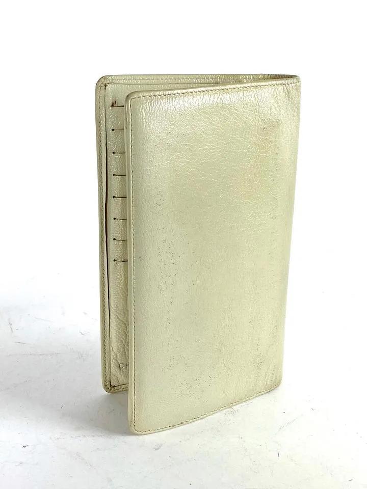 Chanel Beige CC Logo Long Bifold Flap Wallet 857664