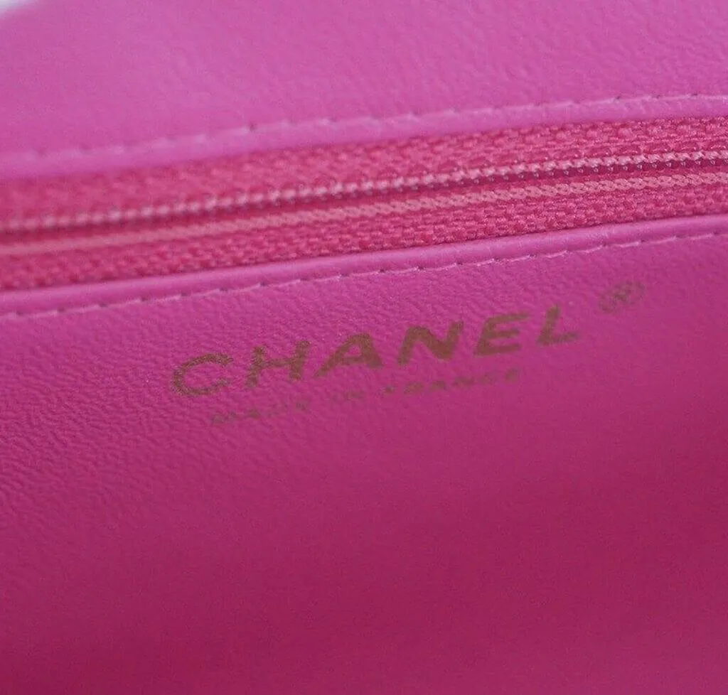 Chanel Chevron Clutch Bag Pink