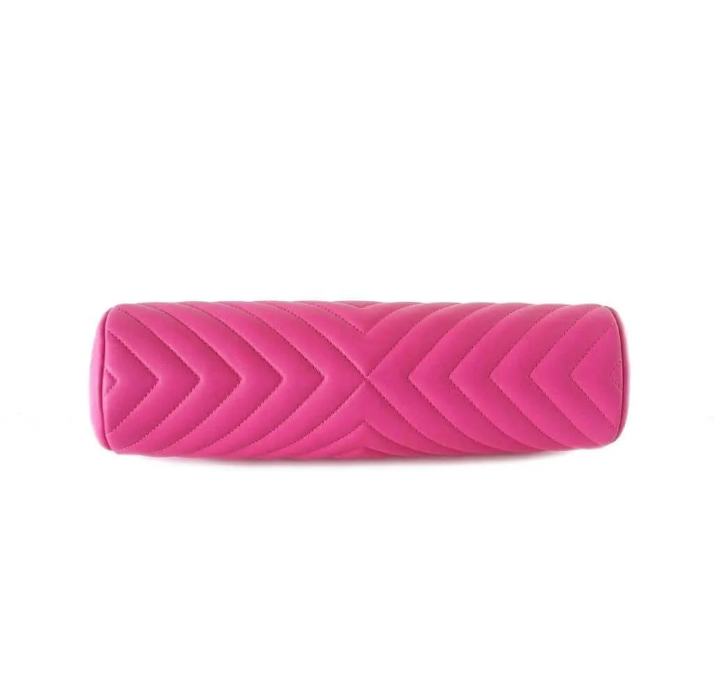 Chanel Chevron Clutch Bag Pink