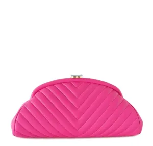 Chanel Chevron Clutch Bag Pink