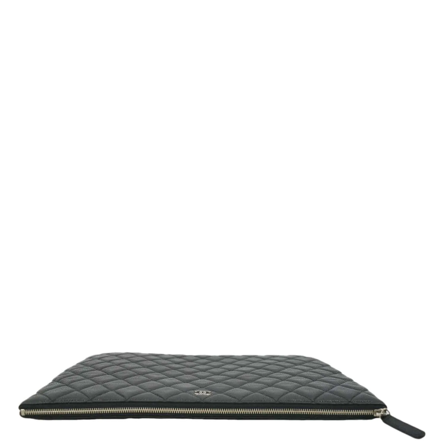 CHANEL Classic O-Case Caviar Leather Zip Pouch Black