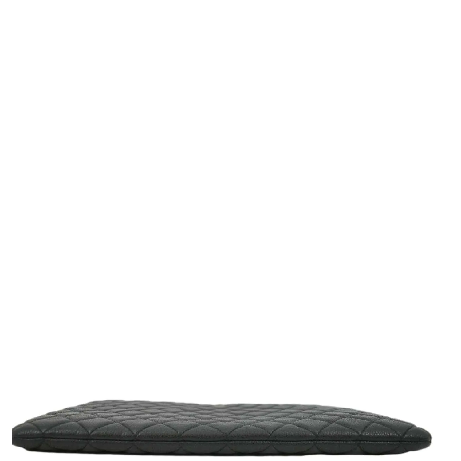 CHANEL Classic O-Case Caviar Leather Zip Pouch Black