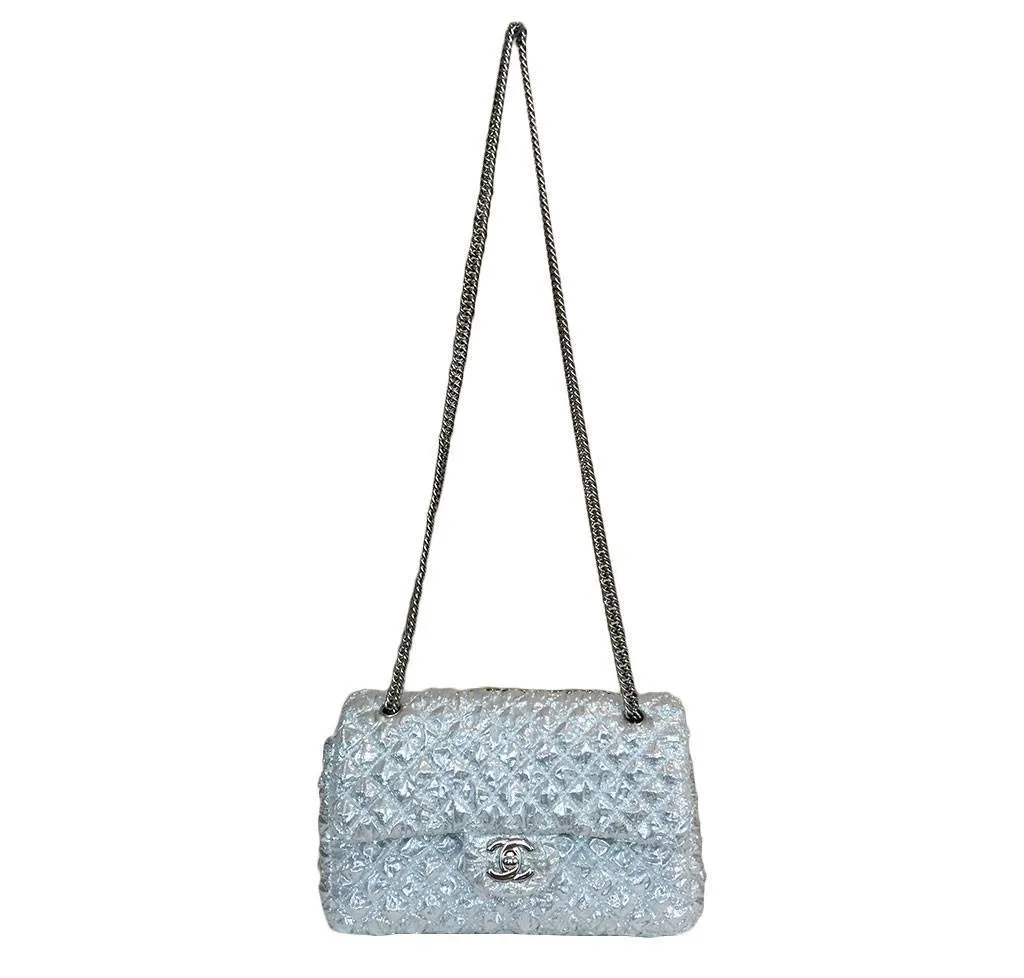 Chanel Double Flap Bag Small Silver - Limited Edition