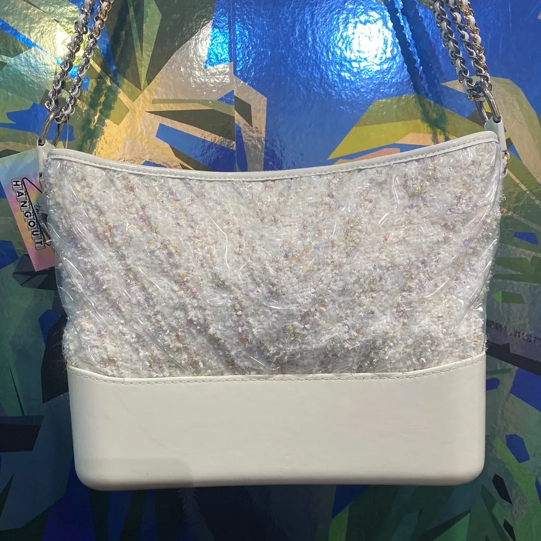 CHANEL Medium Gabrielle Tweed Covered PVC with Mixed Hardware