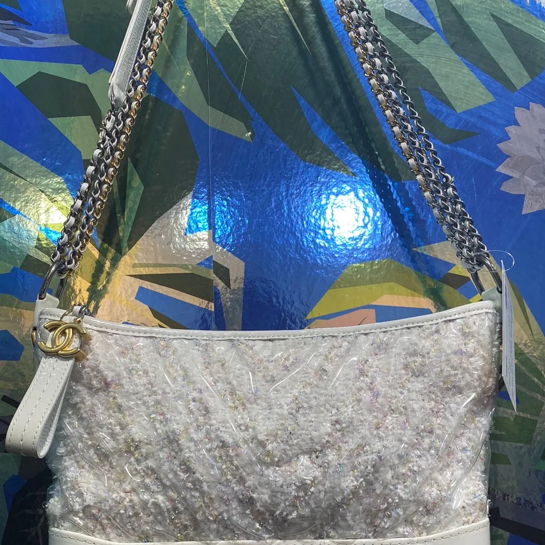 CHANEL Medium Gabrielle Tweed Covered PVC with Mixed Hardware