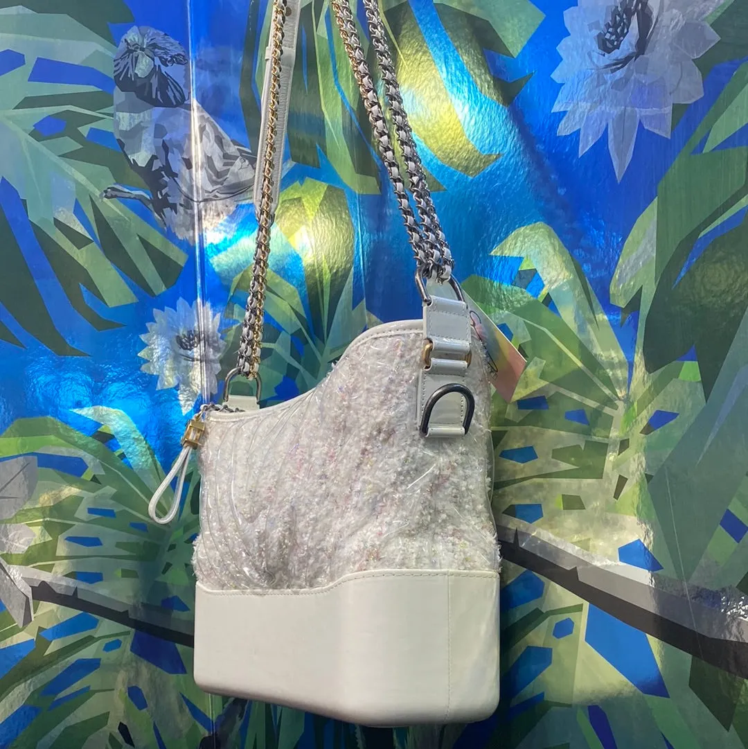 CHANEL Medium Gabrielle Tweed Covered PVC with Mixed Hardware