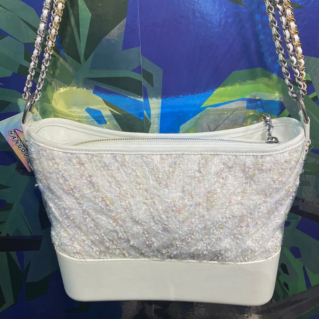 CHANEL Medium Gabrielle Tweed Covered PVC with Mixed Hardware