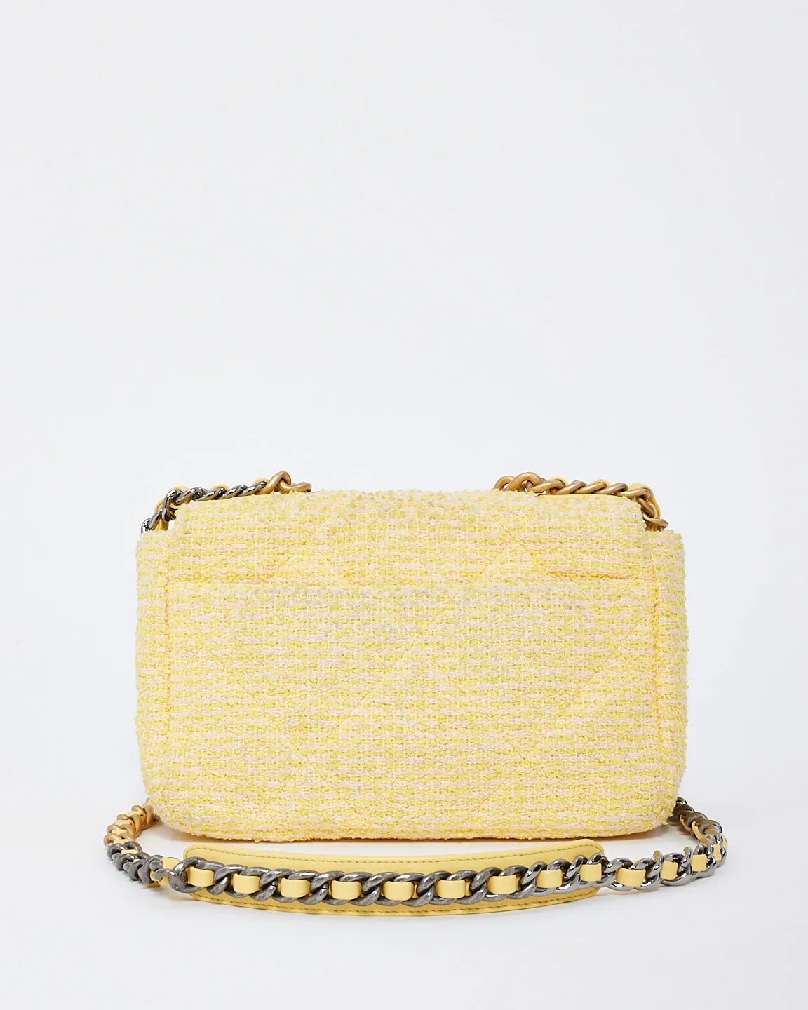 Chanel Yellow Tweed Medium 19 Shoulder Bag