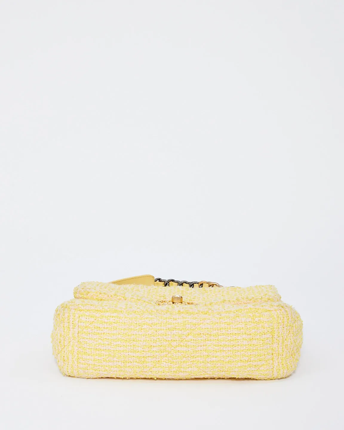 Chanel Yellow Tweed Medium 19 Shoulder Bag