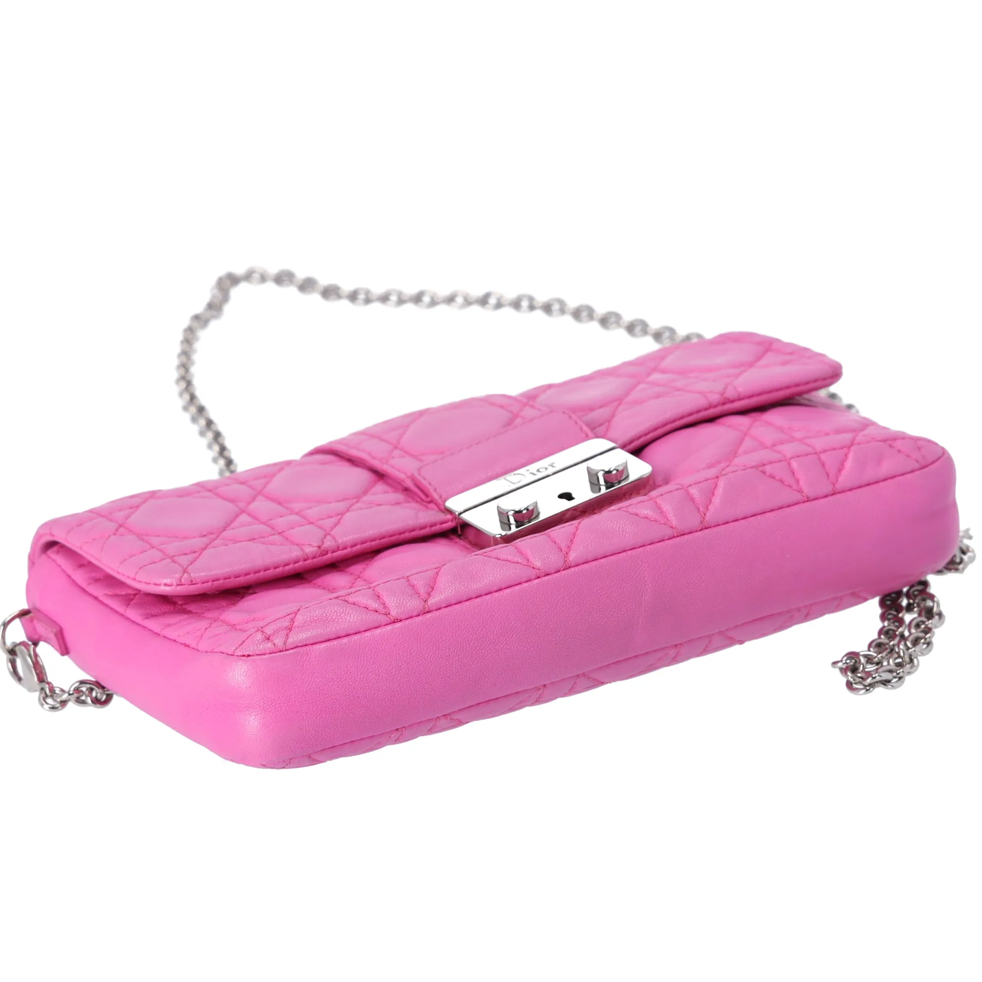 Christian Dior Miss Dior Promenade Wallet Crossbody Pink Lambskin