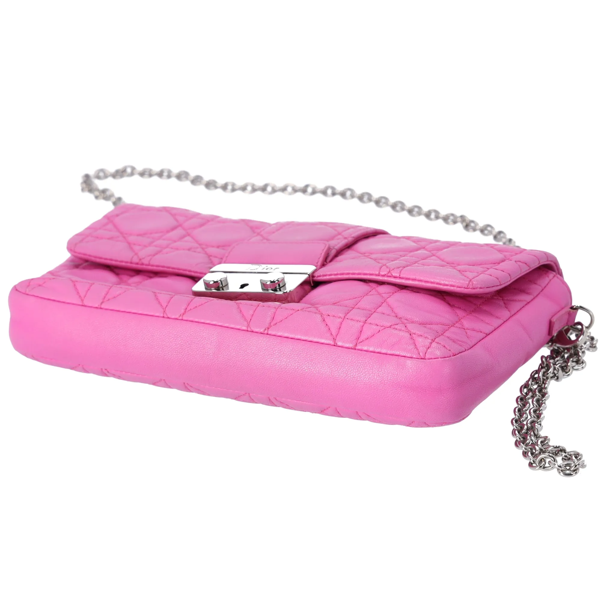 Christian Dior Miss Dior Promenade Wallet Crossbody Pink Lambskin
