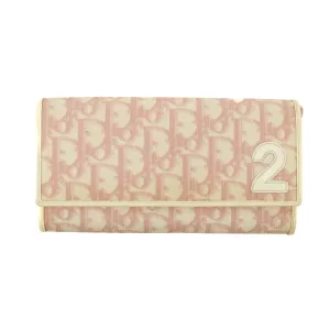 Christian Dior Monogram Girly Flap Trotter Wallet Pink #3096