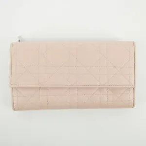 Christian Dior Pink Cannage Leather Long Wallet #2648