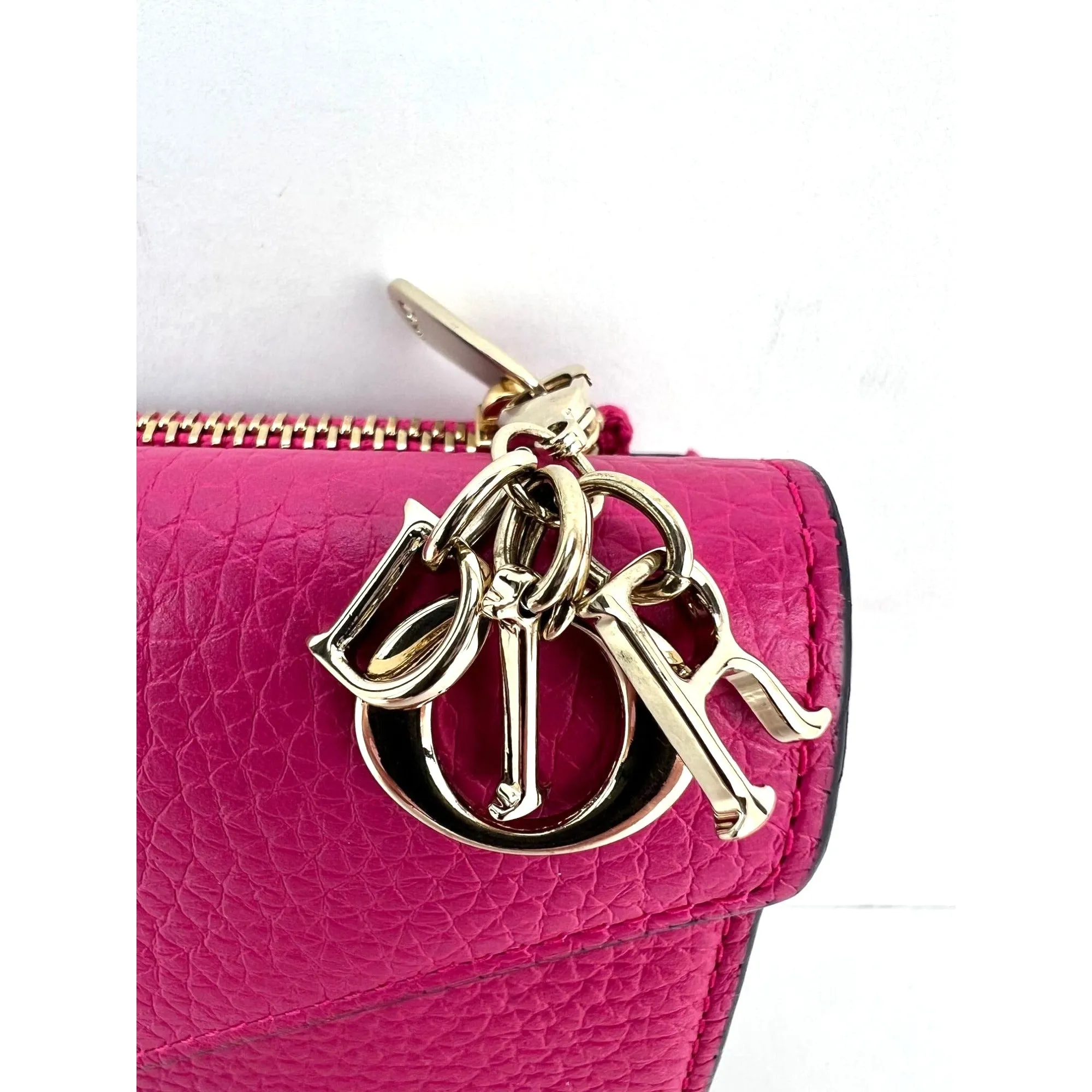 Christian Dior Pink Leather Diorissimo Envelope Wallet