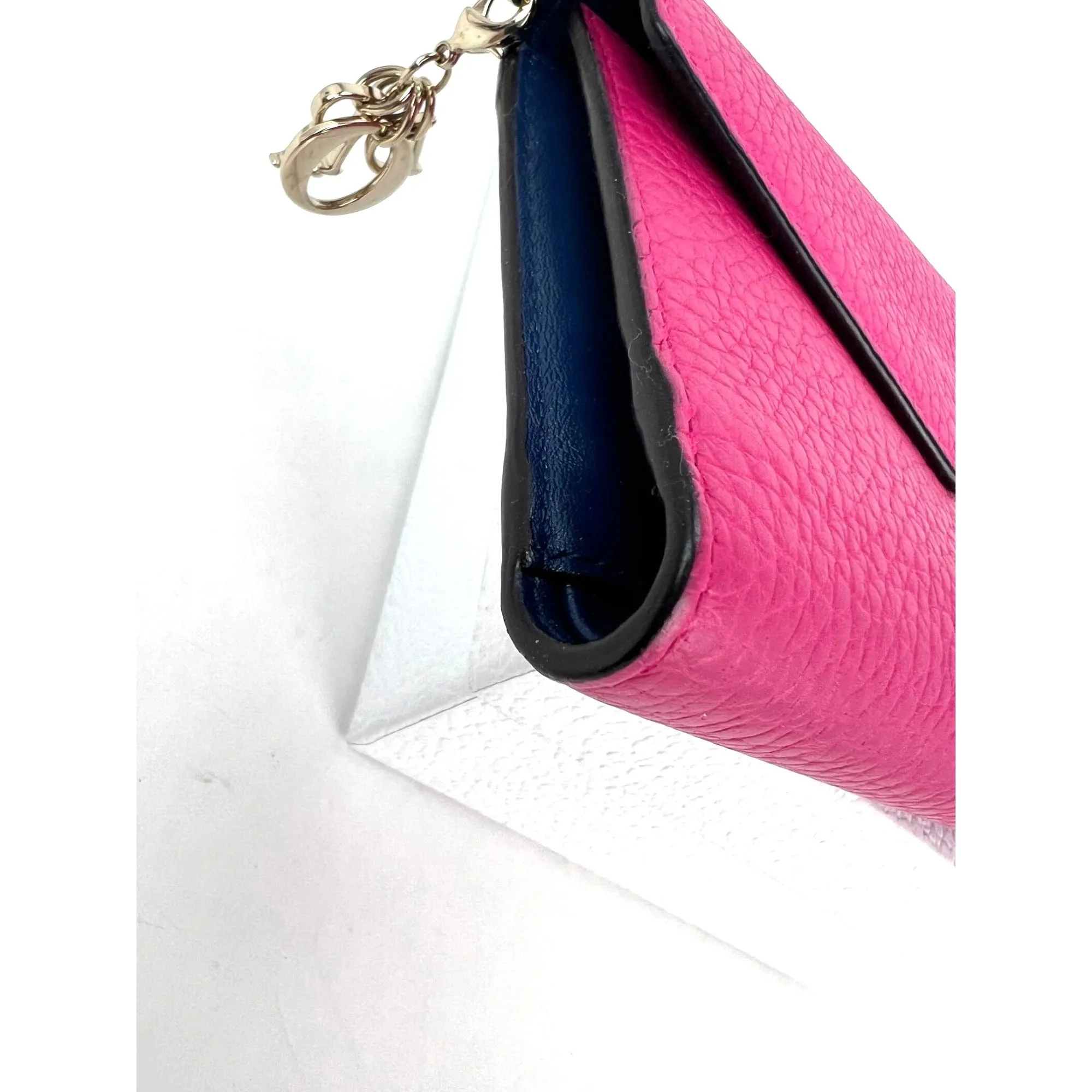 Christian Dior Pink Leather Diorissimo Envelope Wallet