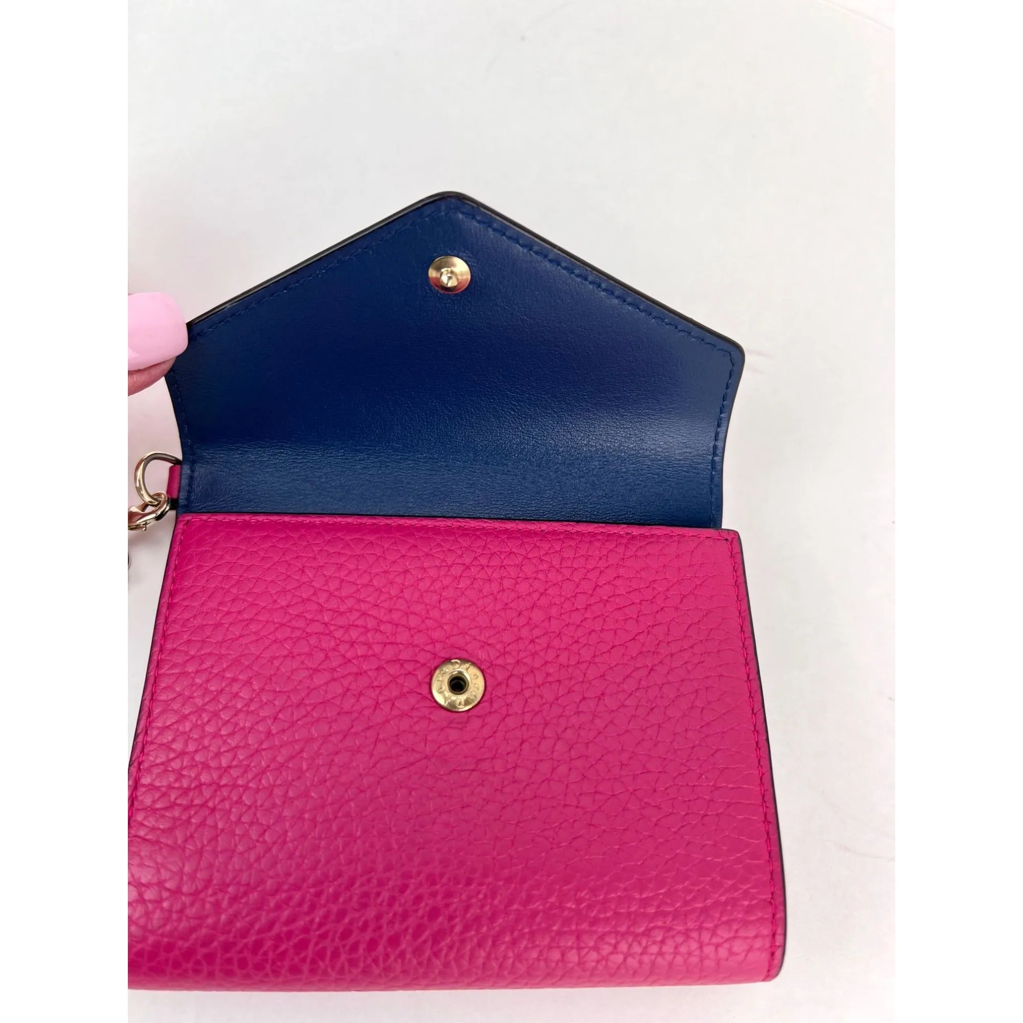 Christian Dior Pink Leather Diorissimo Envelope Wallet