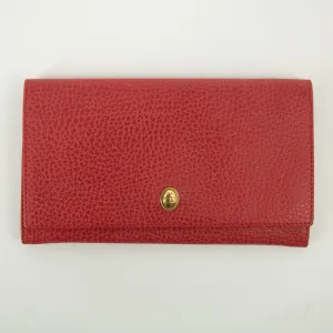 Christian Dior Red Leather Long Wallet #2465