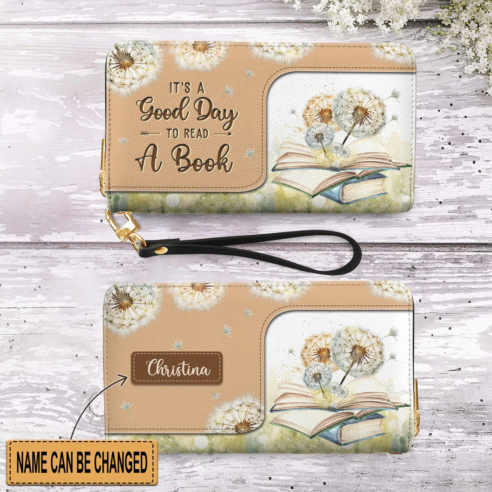 Christianartbag Clutch Purse, Its A Good Day To Read A Book Clutch Purse For Women, Personalized Name, Christian Gifts For Women, CAB03050124.