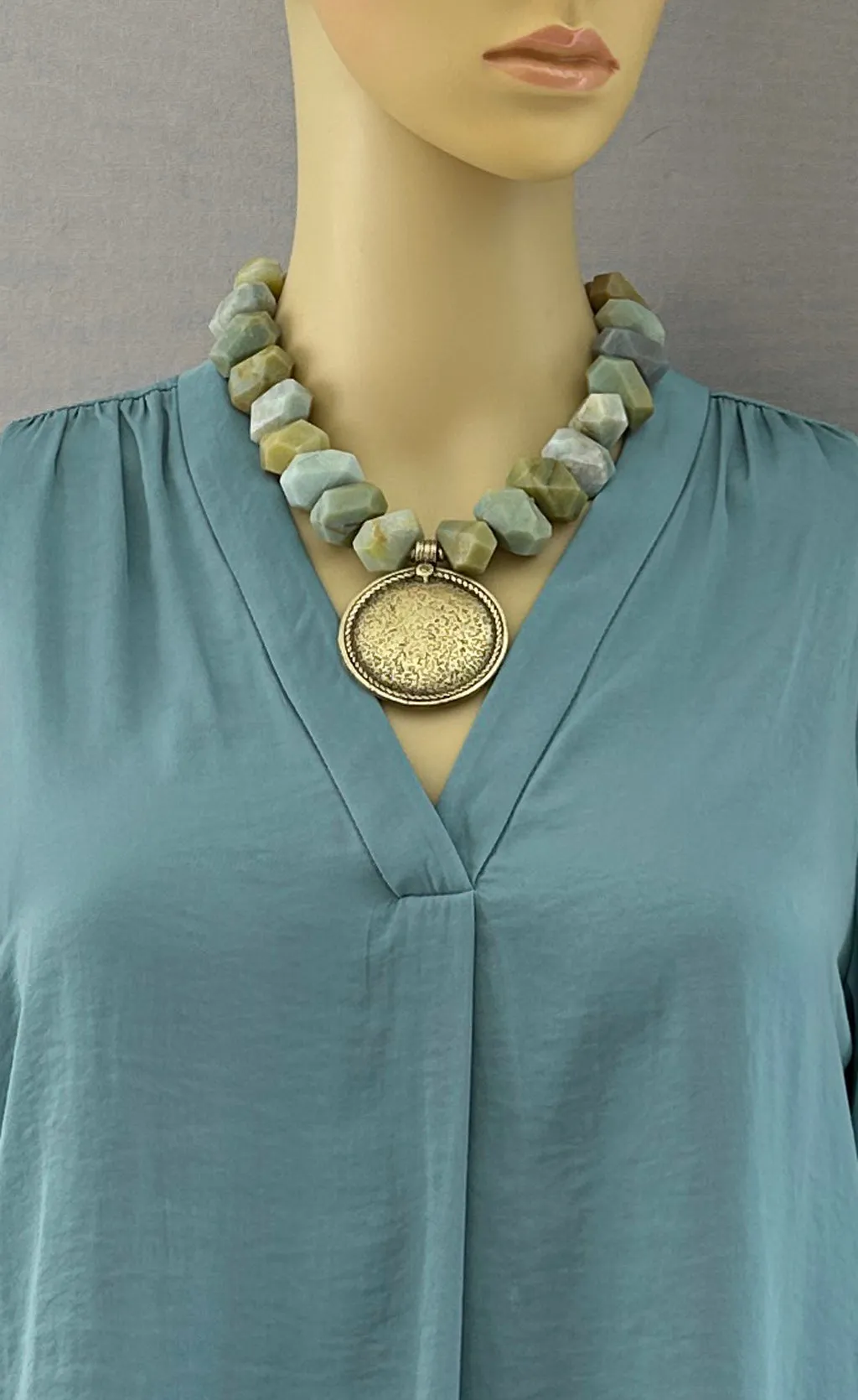 Chunky Amazonite Statement Necklace