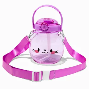 Claire's Cat Head Crossbody Bag Water Bottle | Purple