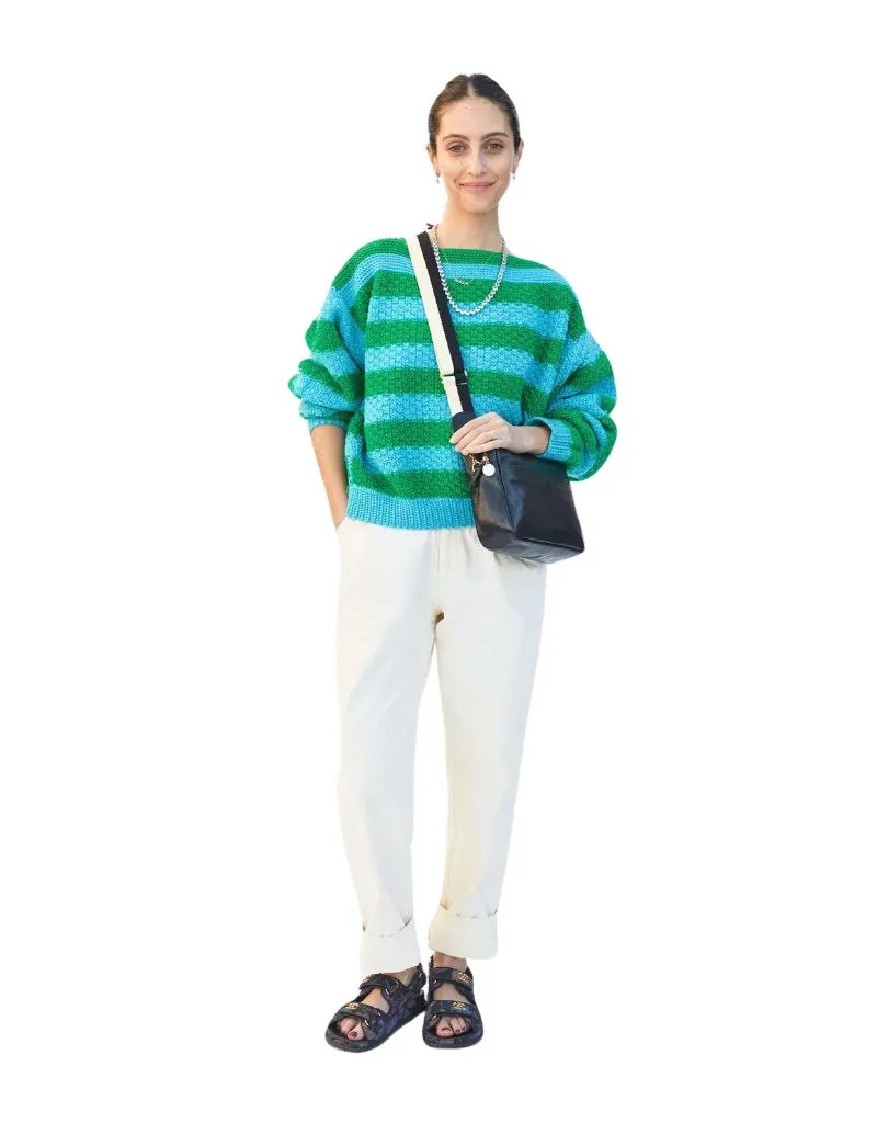 Clare V. Adjustable Crossbody Strap in Black & Cream
