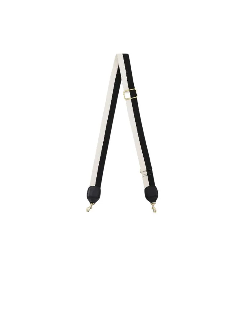 Clare V. Adjustable Crossbody Strap in Black & Cream