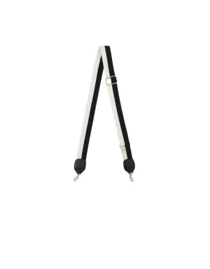 Clare V. Adjustable Crossbody Strap in Black & Cream