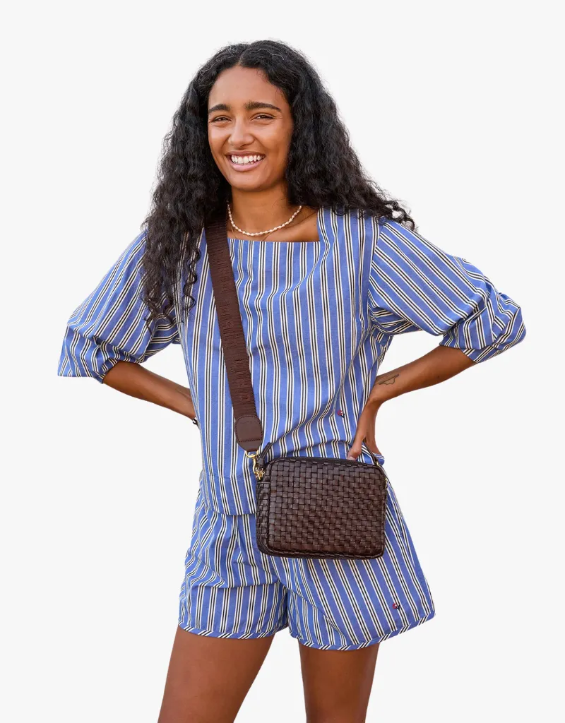 Clare V. Adjustable Crossbody Strap in Chocolate Ciao