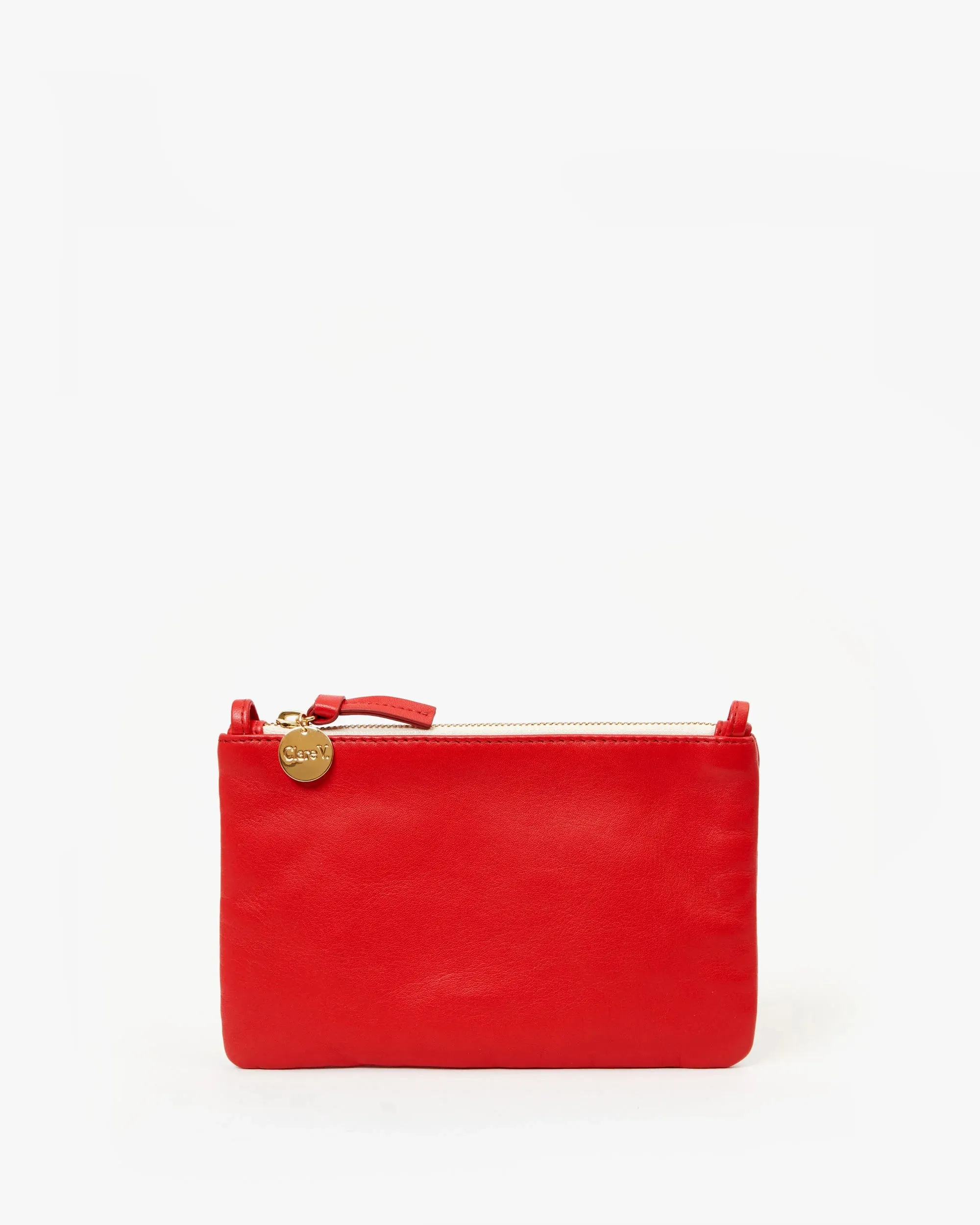 Clare V. Wallet Clutch w/ Tabs Rosa Nappa