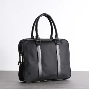 Classic Black Nylon Briefcase Mens Black Nylon 13'' Laptop Briefcase Handbag Purse for Men