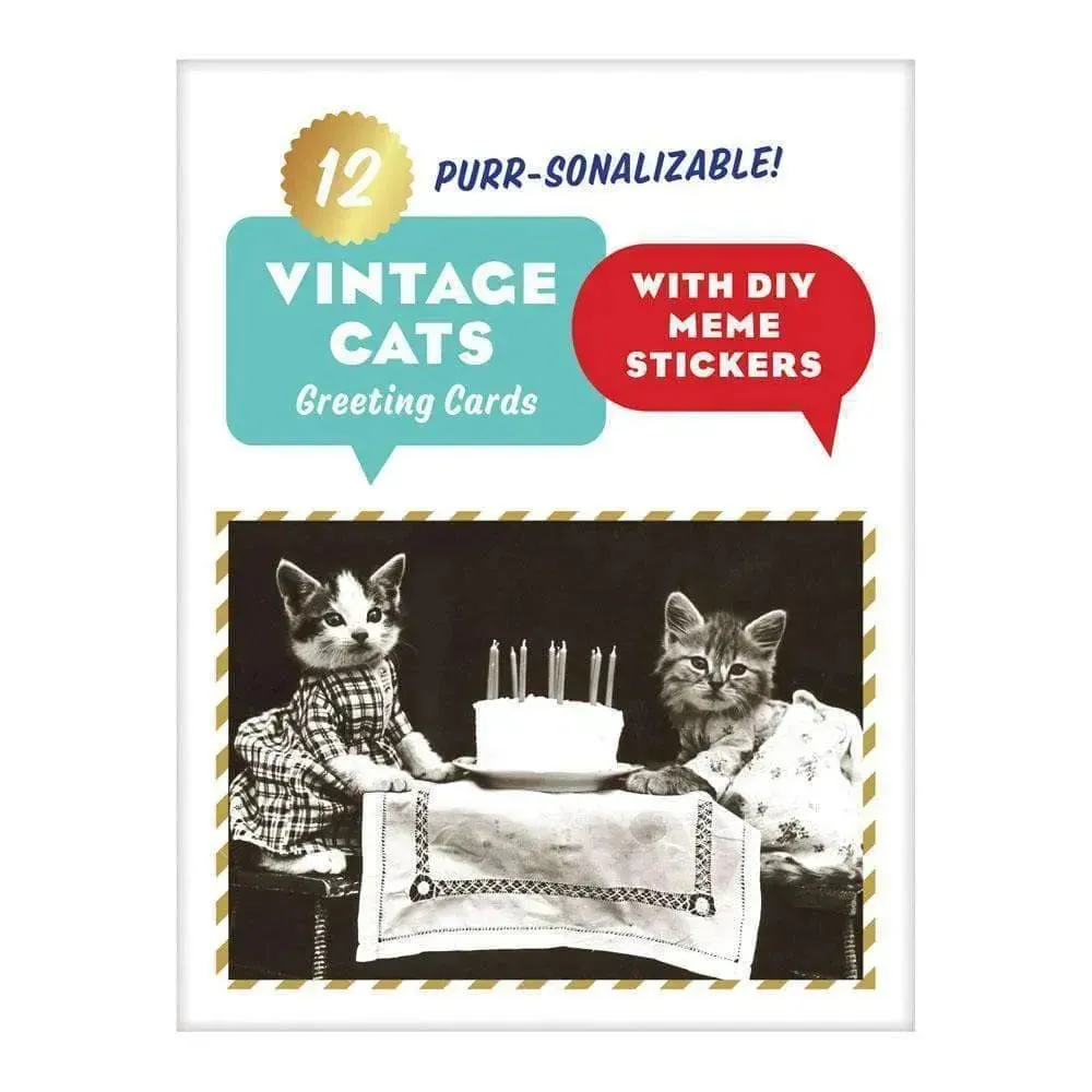 Classic Vintage Cat Memes DIY Greeting Card Folio