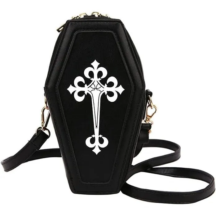 Coffin Crossbody  Halloween Purse in Black