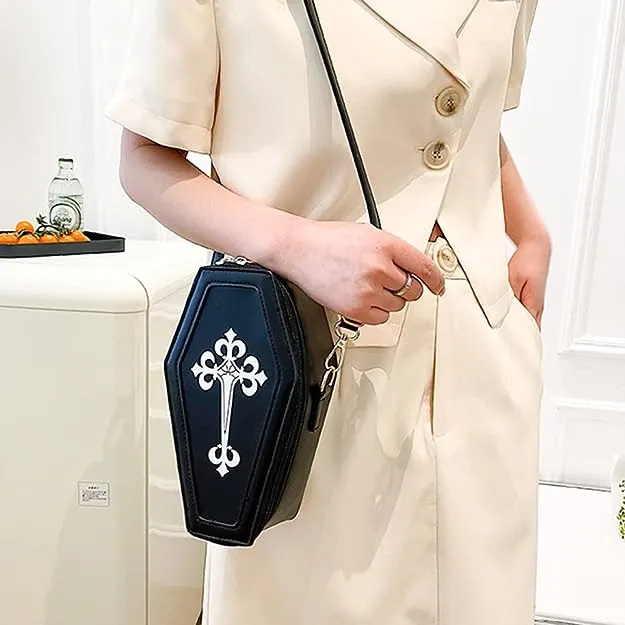 Coffin Crossbody  Halloween Purse in Black