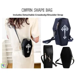 Coffin Crossbody  Halloween Purse in Black