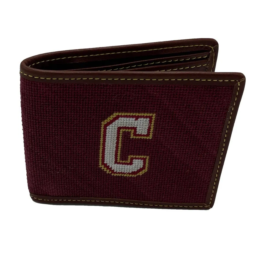 College of Charleston Logo Needlepoint Leather Wallet