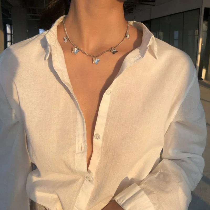 Combo of 2 Gold Plated Key Lock Butterfly Necklace