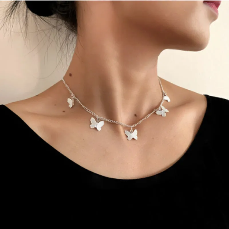 Combo of 2 Golden Silver Coin Butterfly Layered Necklace