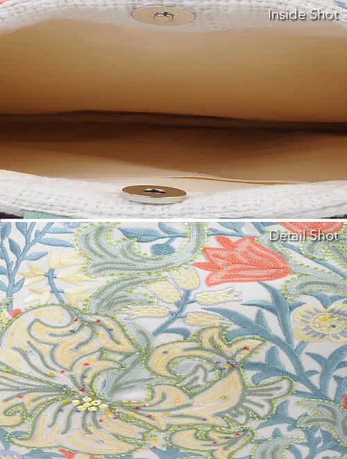 Cotton Clutch with Wooden Handle