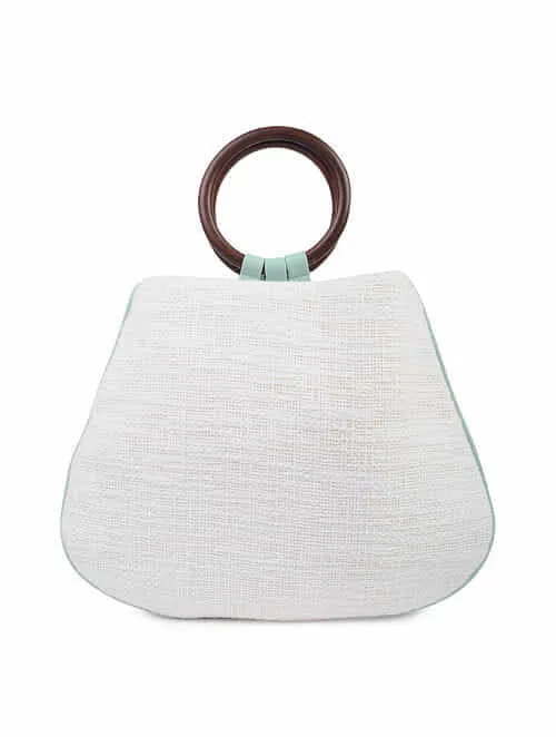 Cotton Clutch with Wooden Handle