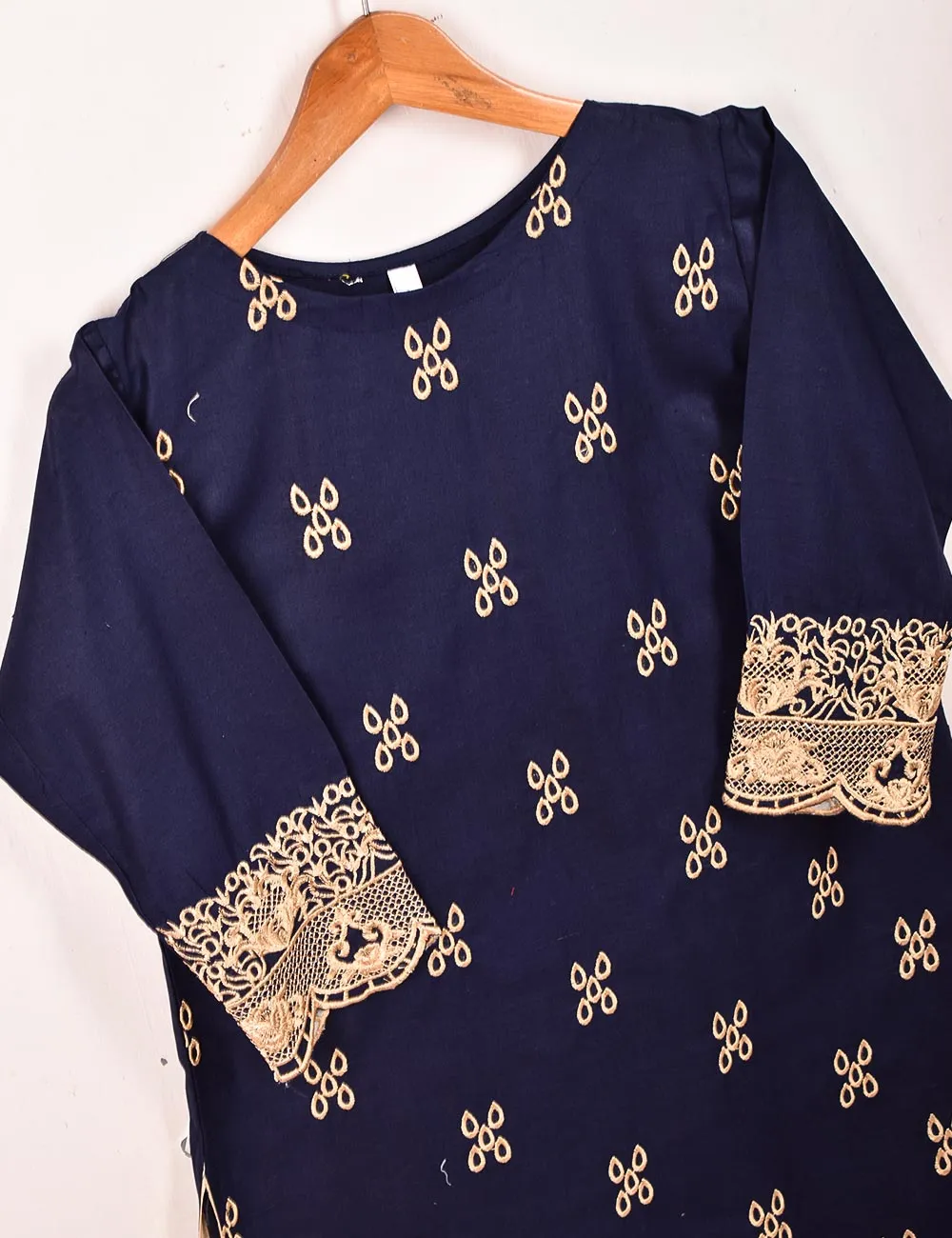 Cotton Embroidered Stitched Kurti - Tulip (TS-059C-DarkBlue)