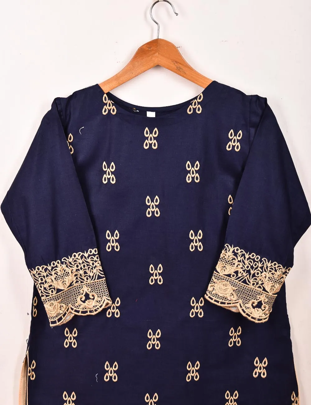 Cotton Embroidered Stitched Kurti - Tulip (TS-059C-DarkBlue)