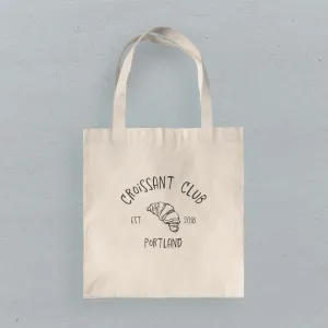 Croissant Club - Custom Canvas Tote Bag