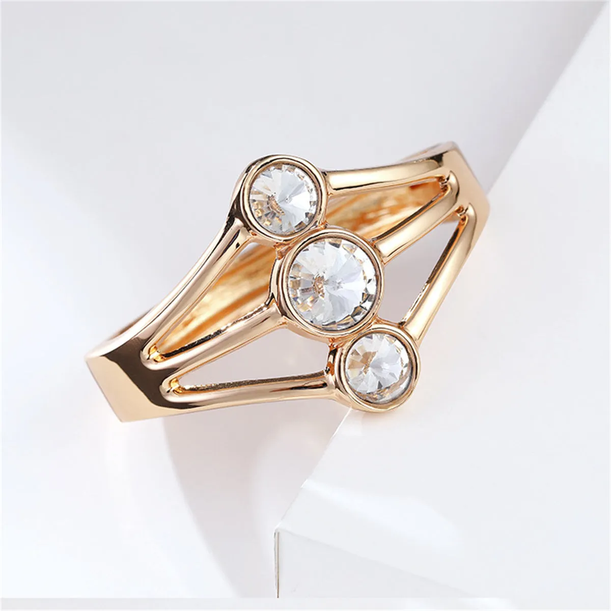Crystal & 18K Gold-Plated Layered Bangle