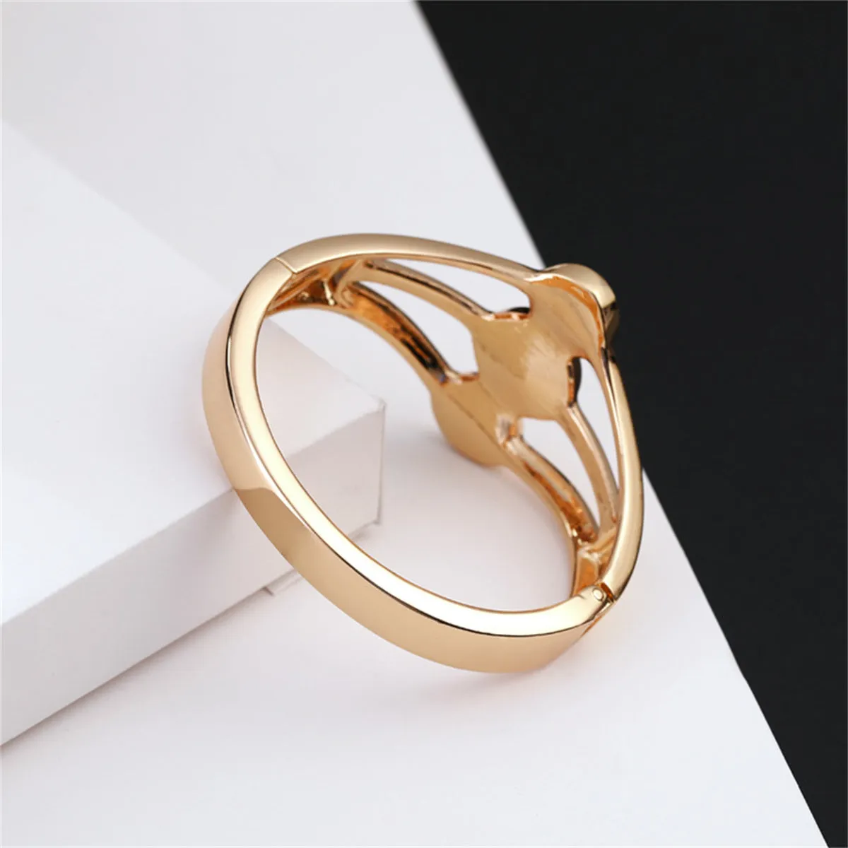 Crystal & 18K Gold-Plated Layered Bangle