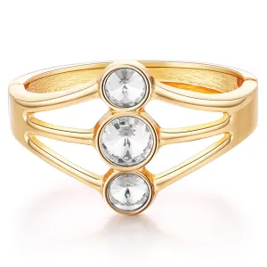 Crystal & 18K Gold-Plated Layered Bangle